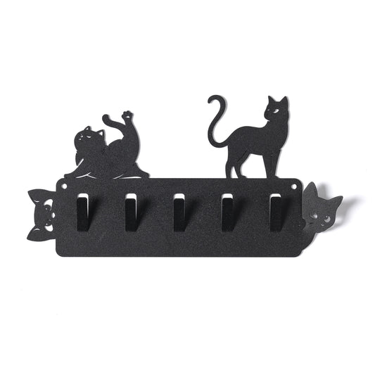 Porta chiavi con gatti, Silvestro & Matisse, color nero