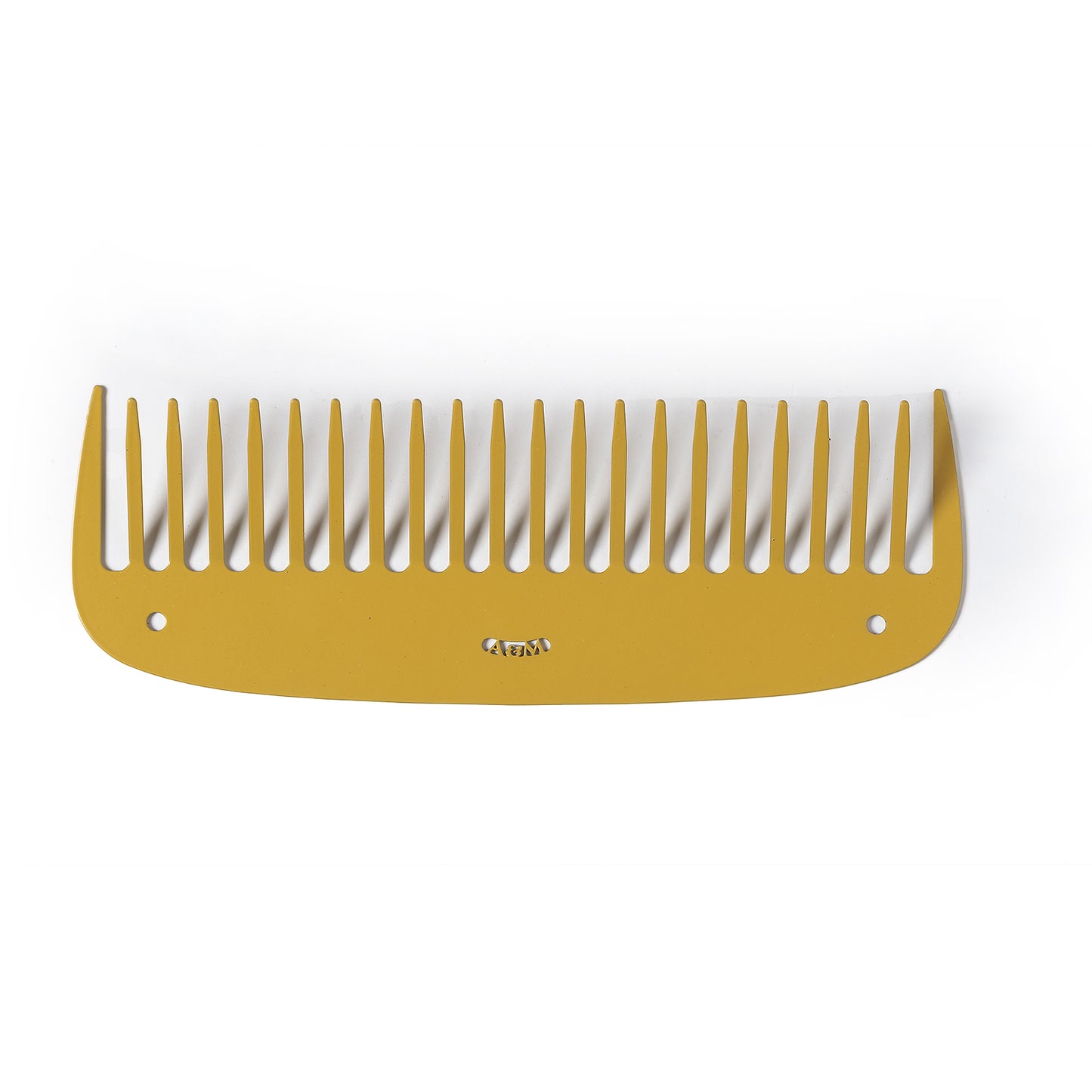 Porta chiavi a forma di pettine, color giallo ocra