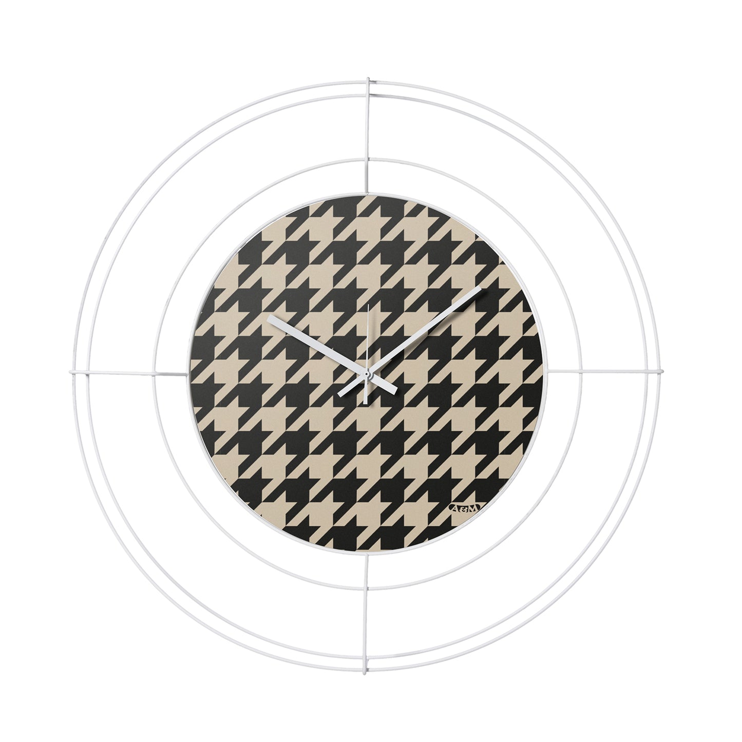 Orologio da parete di design Nudo piccolo Pied de Poule nero