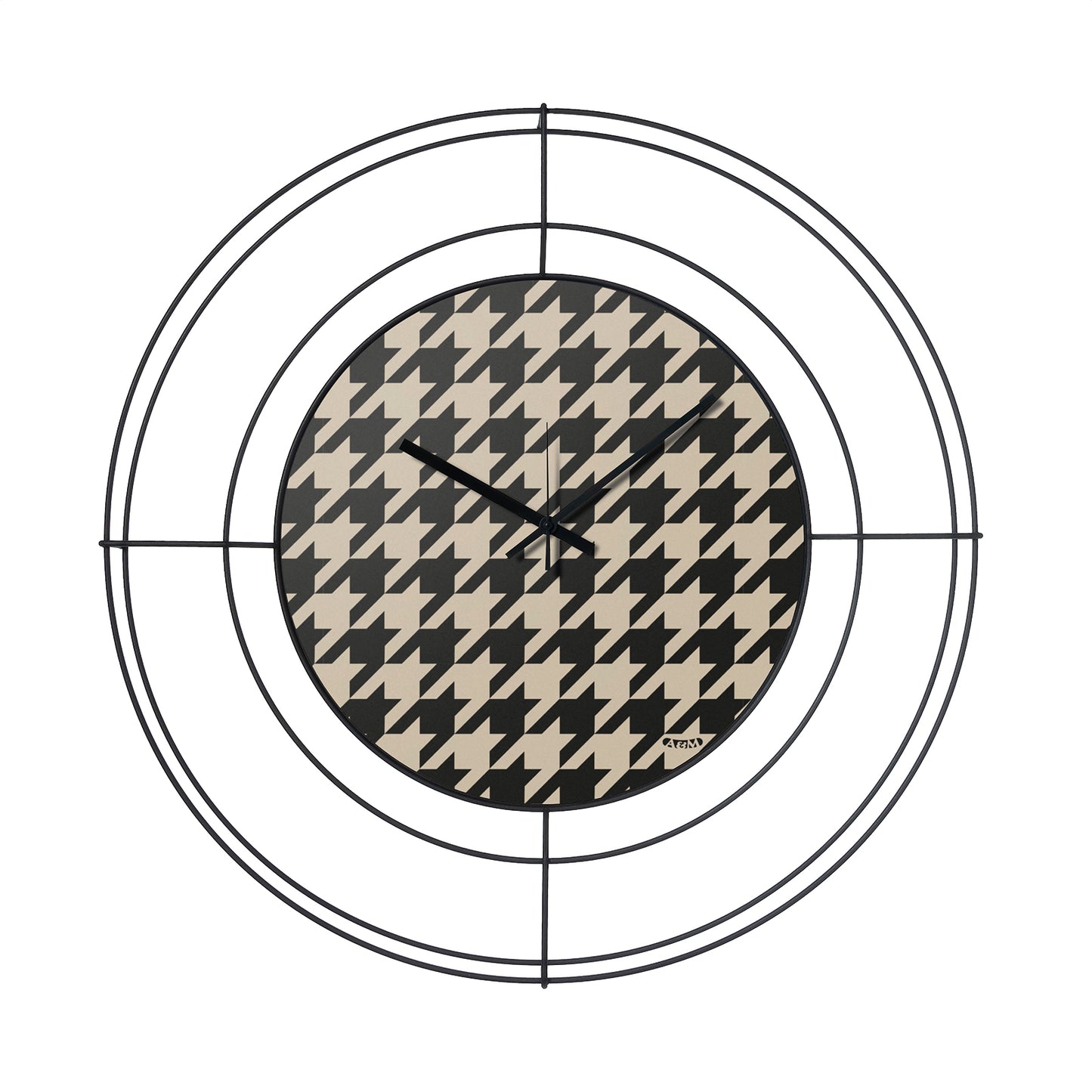 Orologio da parete di design Nudo piccolo Pied de Poule nero