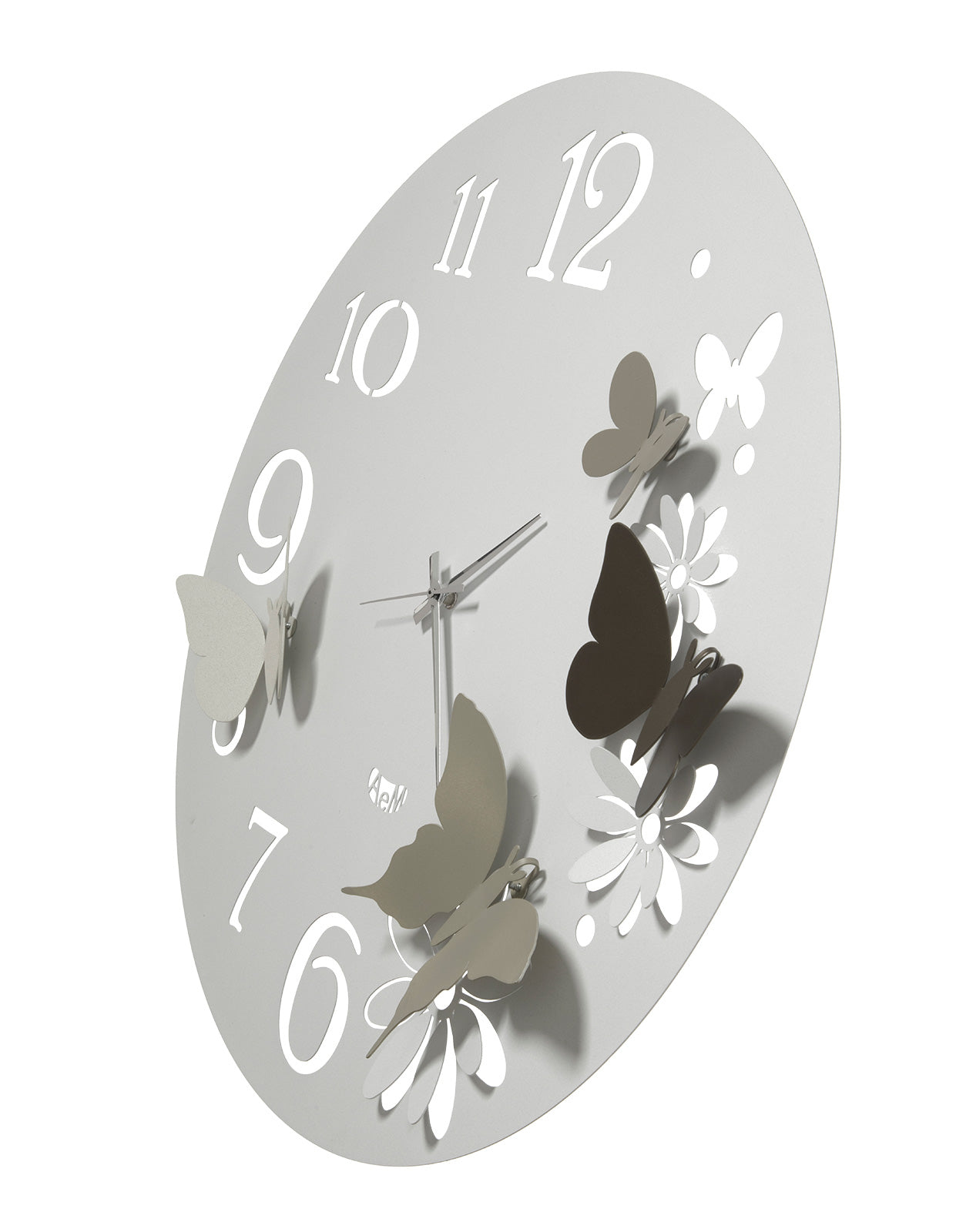 Orologio da parete particolare Butterfly Flowers grande