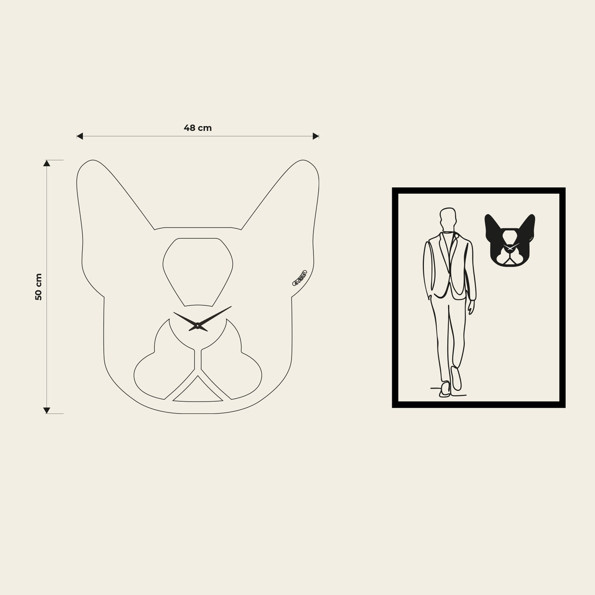 Orologio Buddy. Disegno quotato. Proporzioni dell'orologio
