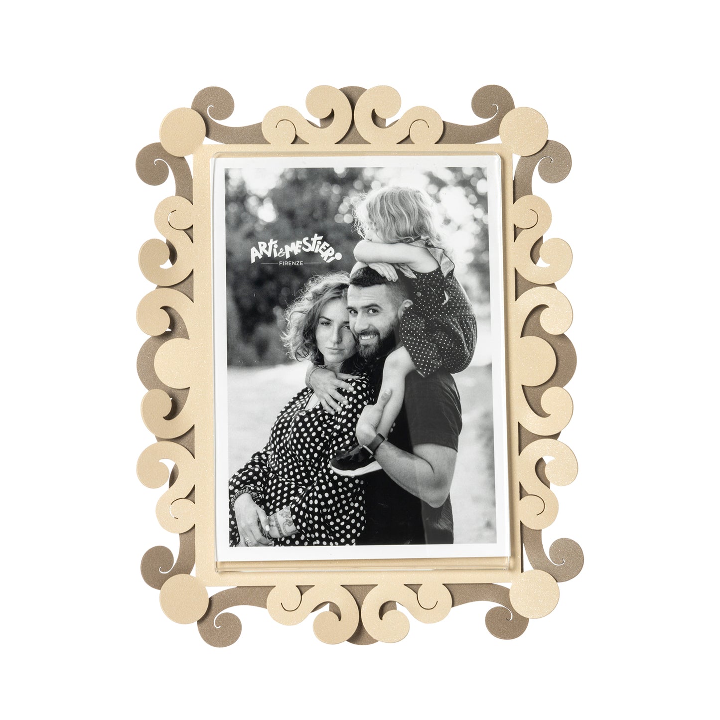 Vista frontale cornice portafoto verticale Koko grande di Arti&Mestieri, colore beige/crema