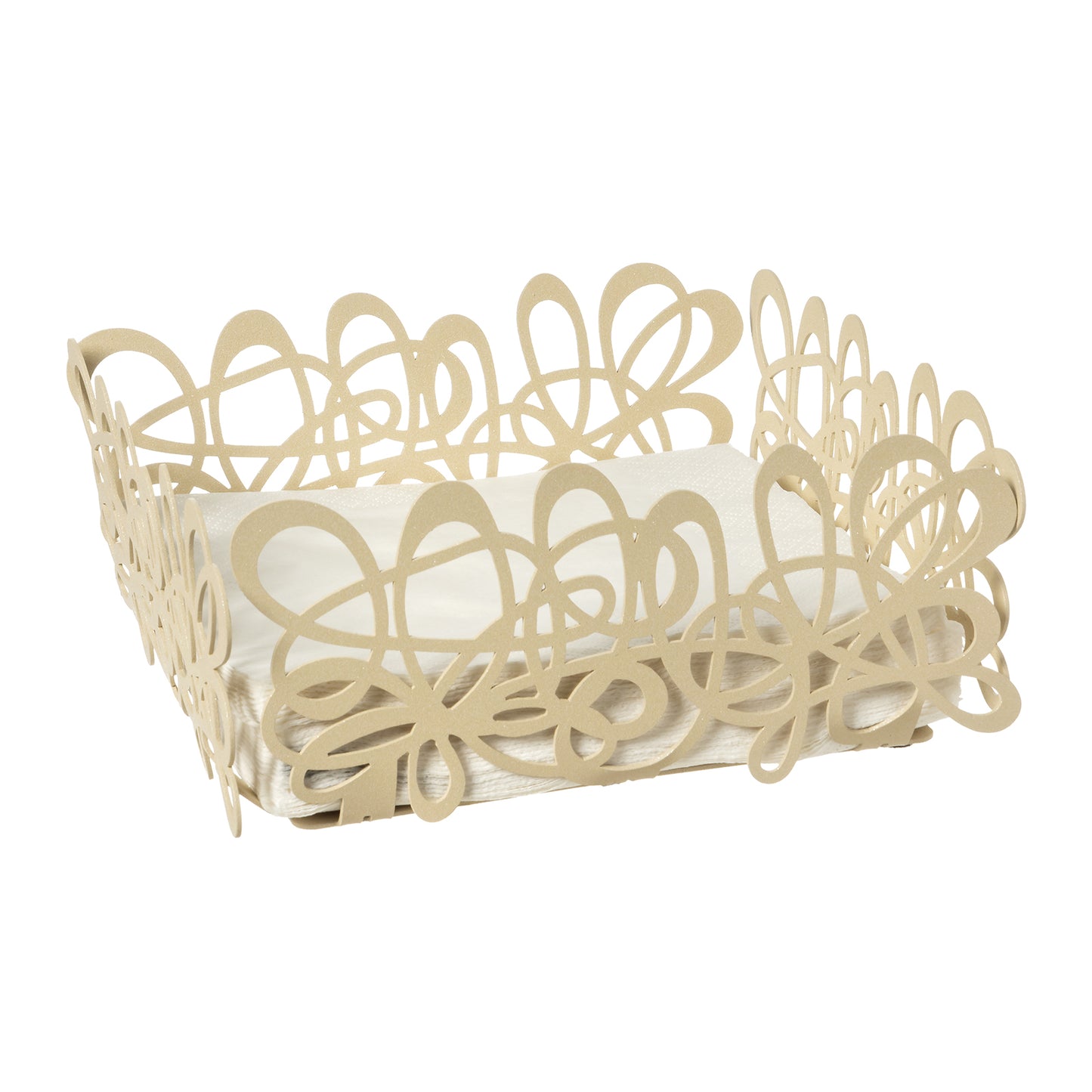 Porta tovaglioli Scarabocchio chantilly Arti&Mestieri con tovaglioli, vista tre quarti