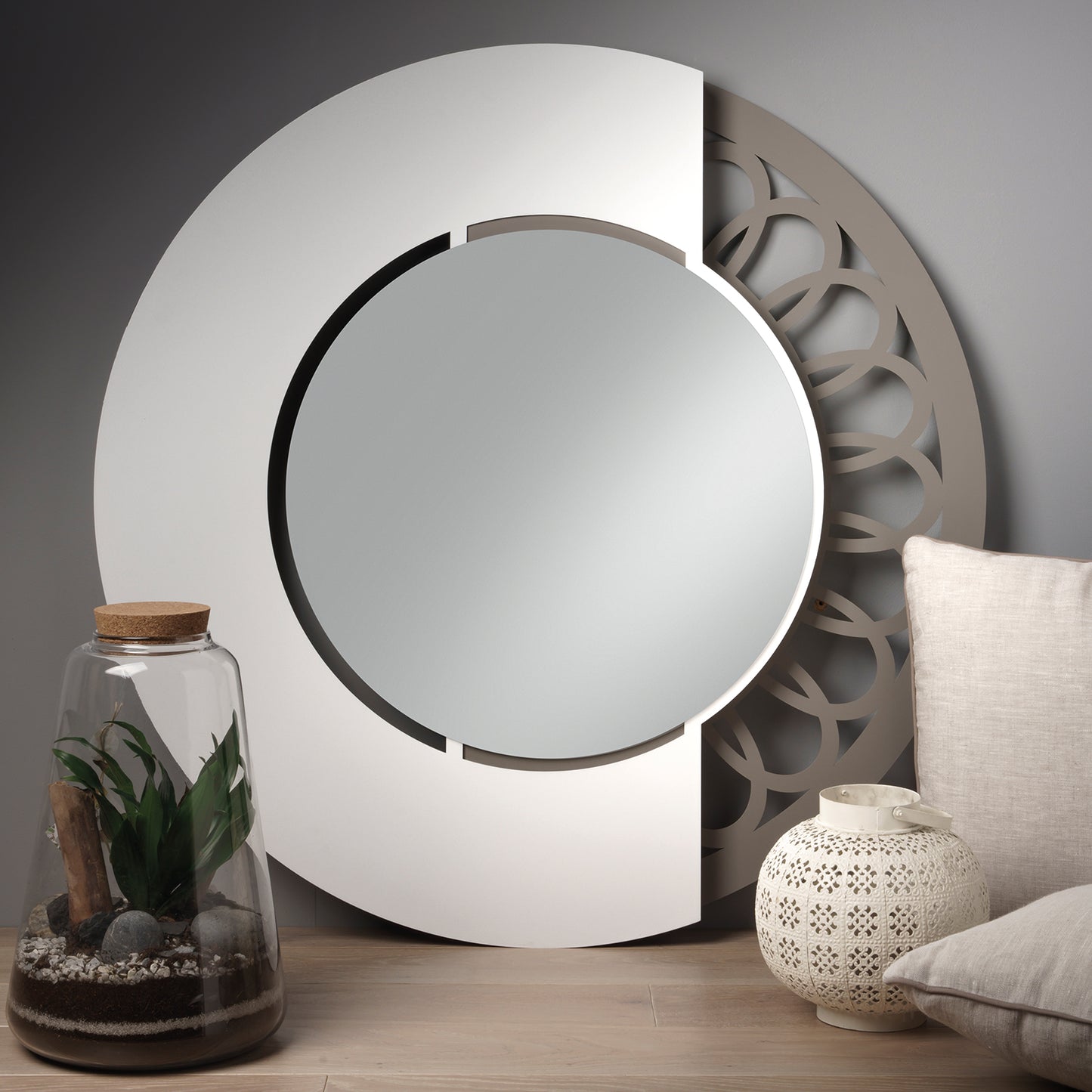 Adone circular decorative wall mirror