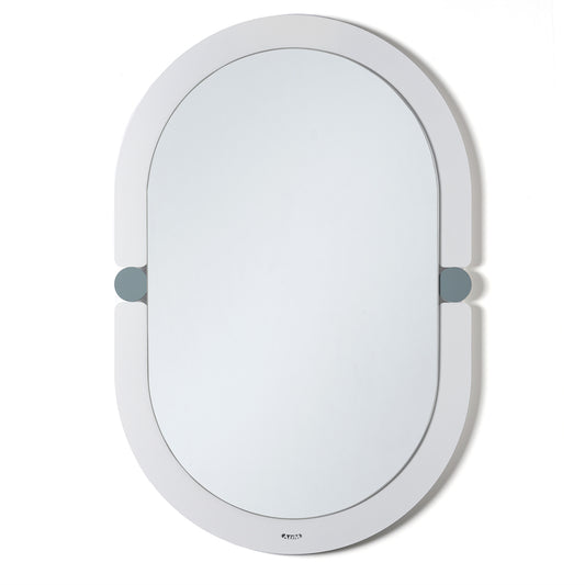 Specchio da parete di design moderno Alchimia ovale di colore bianco marmo/giada