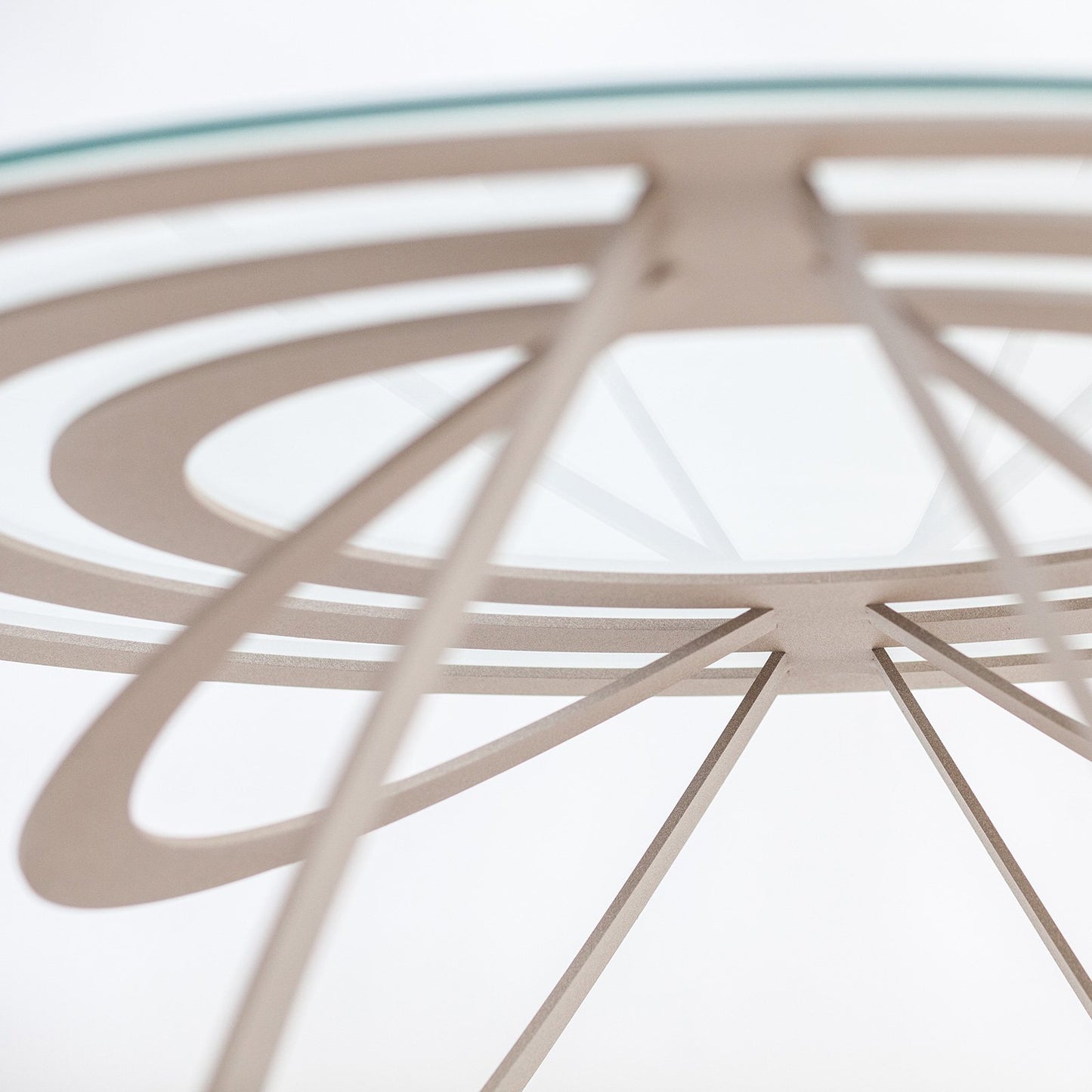Oval iron and glass coffee table Optical