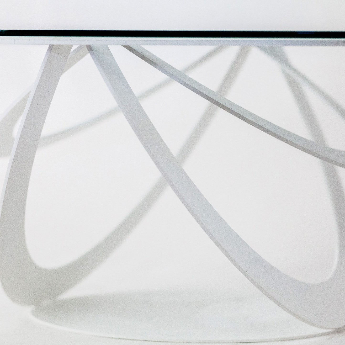 Oval iron and glass coffee table Optical