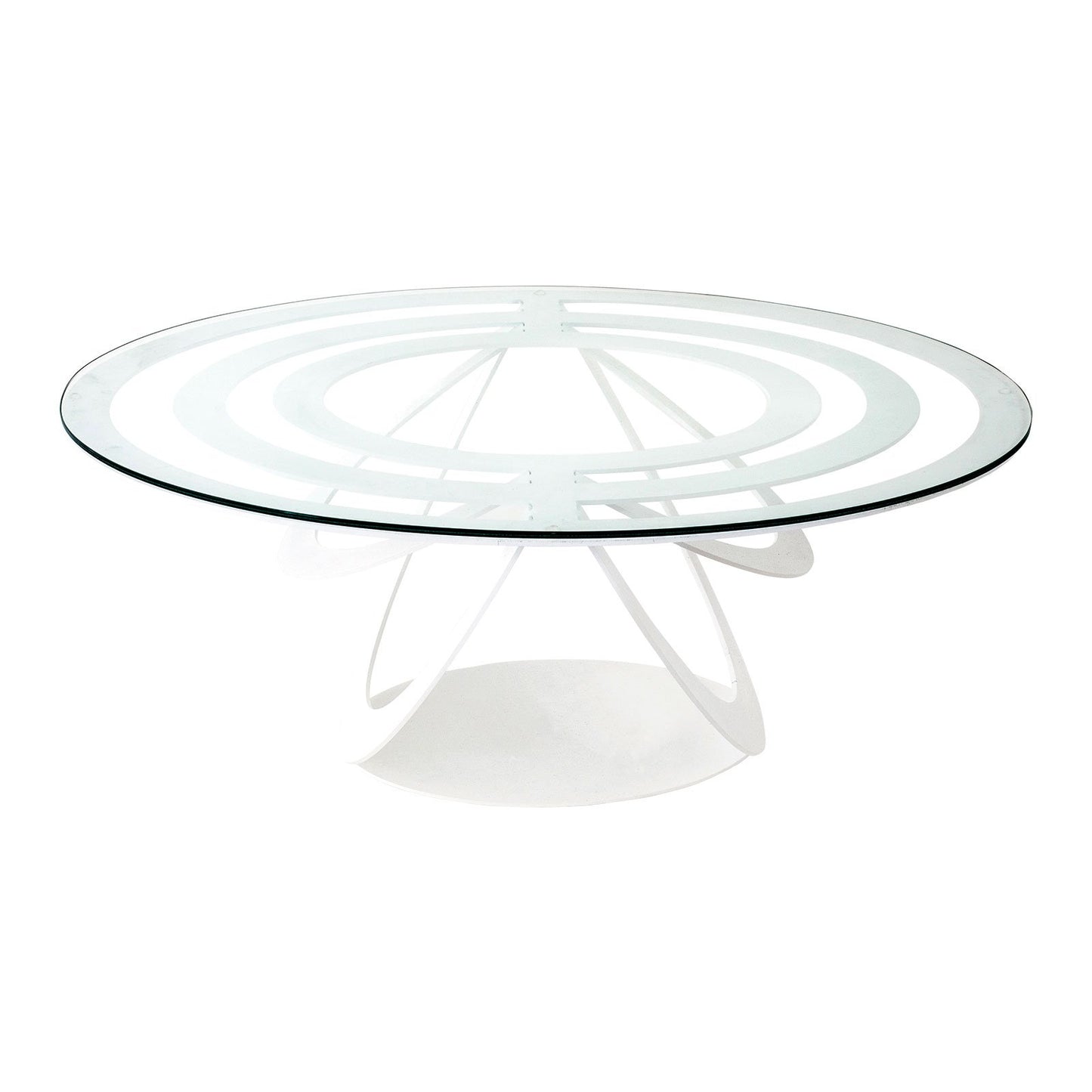 Oval iron and glass coffee table Optical