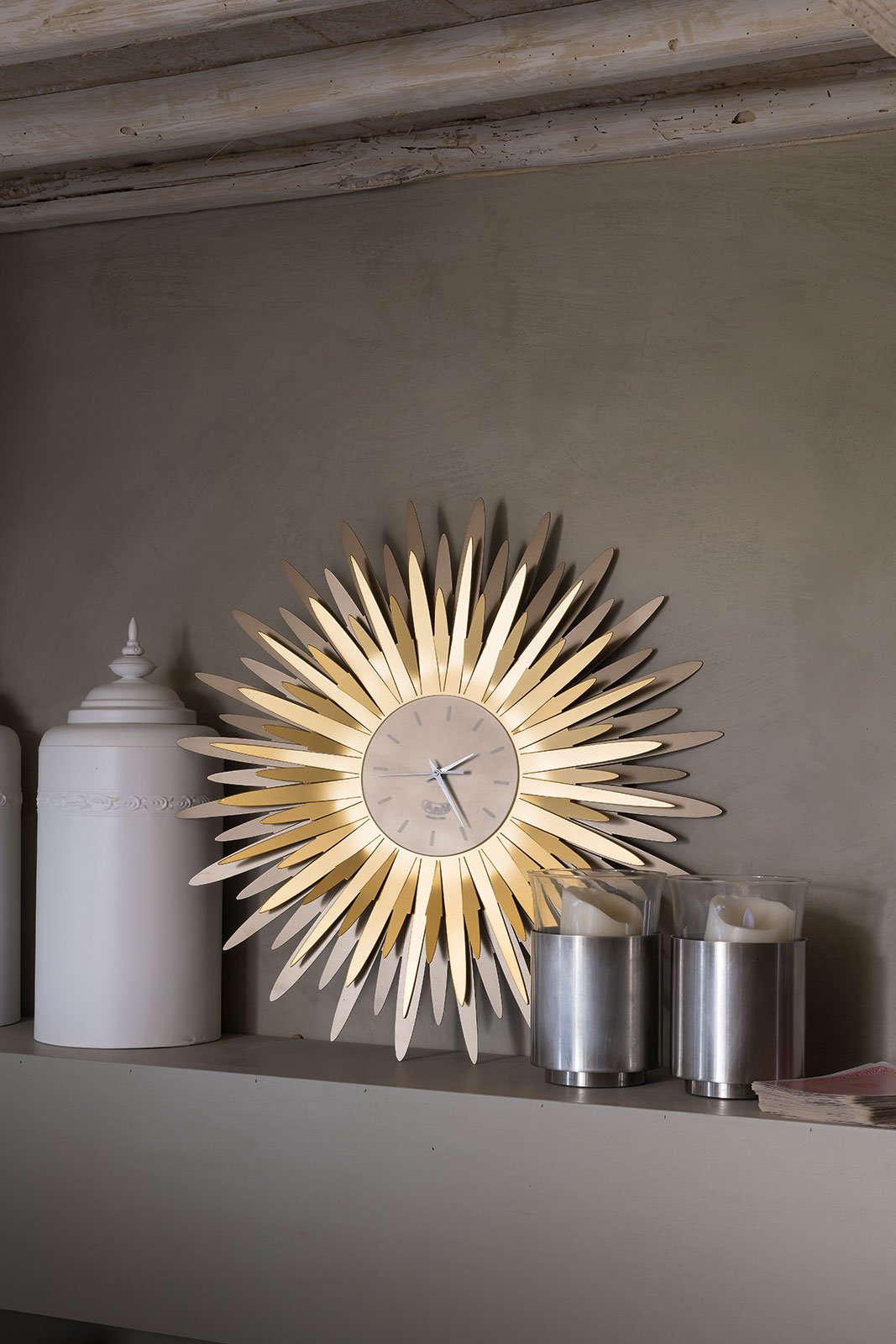 Modern large sunray wall clock Sting