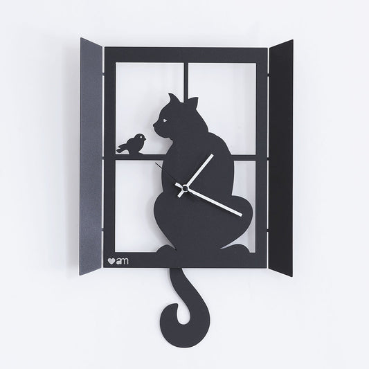 Modern pendulum clock Cat at the Window