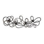Appendiabiti moderno Doodle nero con ganci in metallo - vista frontale
