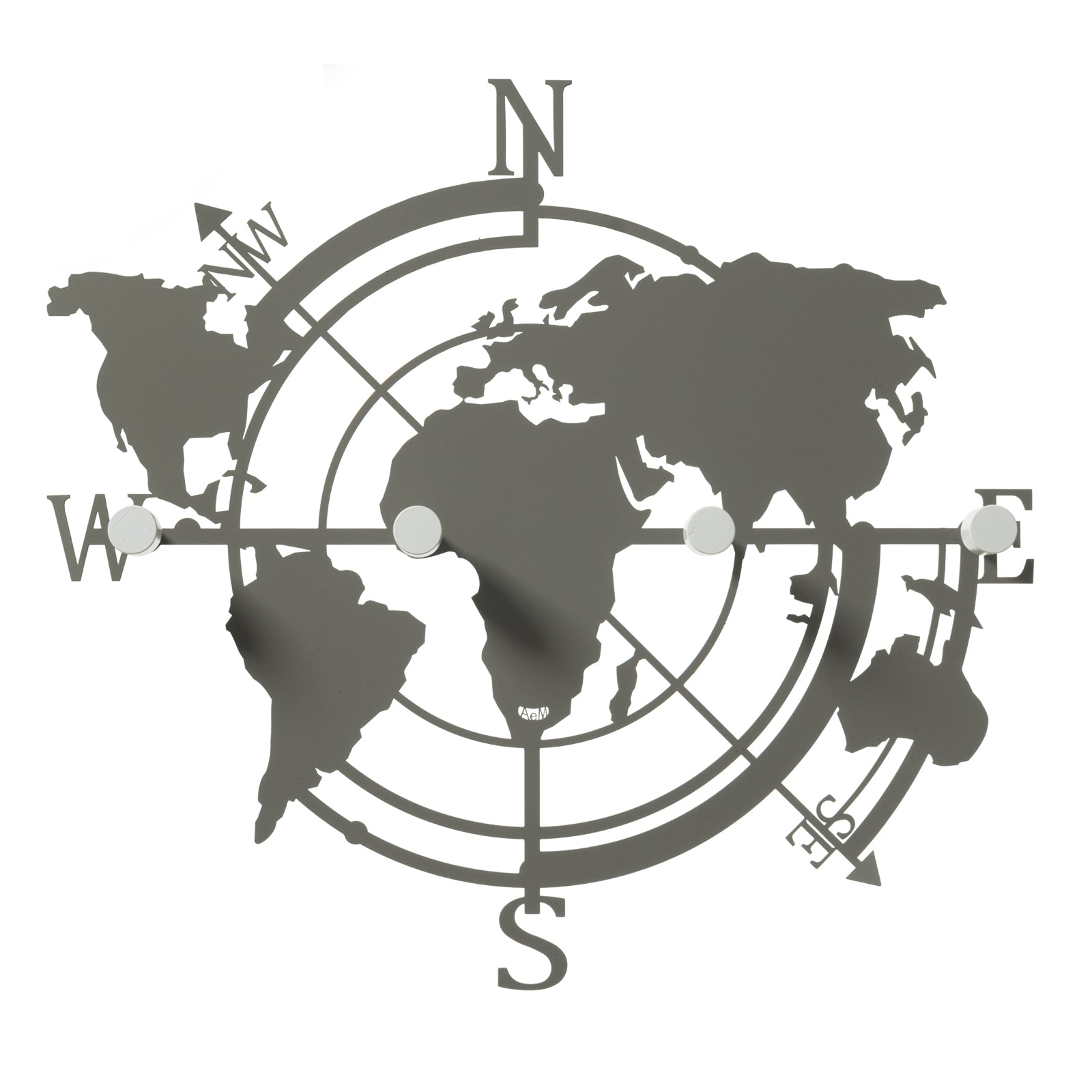 Appendiabiti a parete di design Planisfero