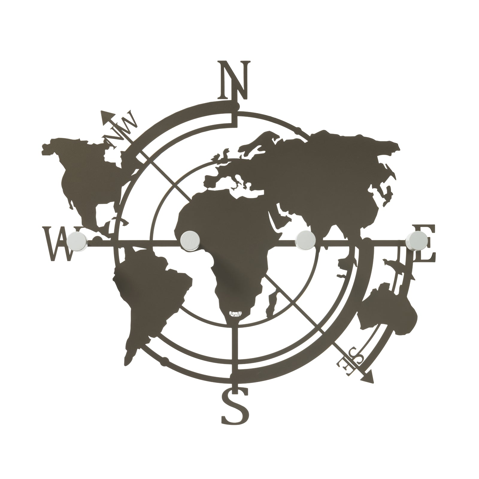 Appendiabiti a parete di design Planisfero