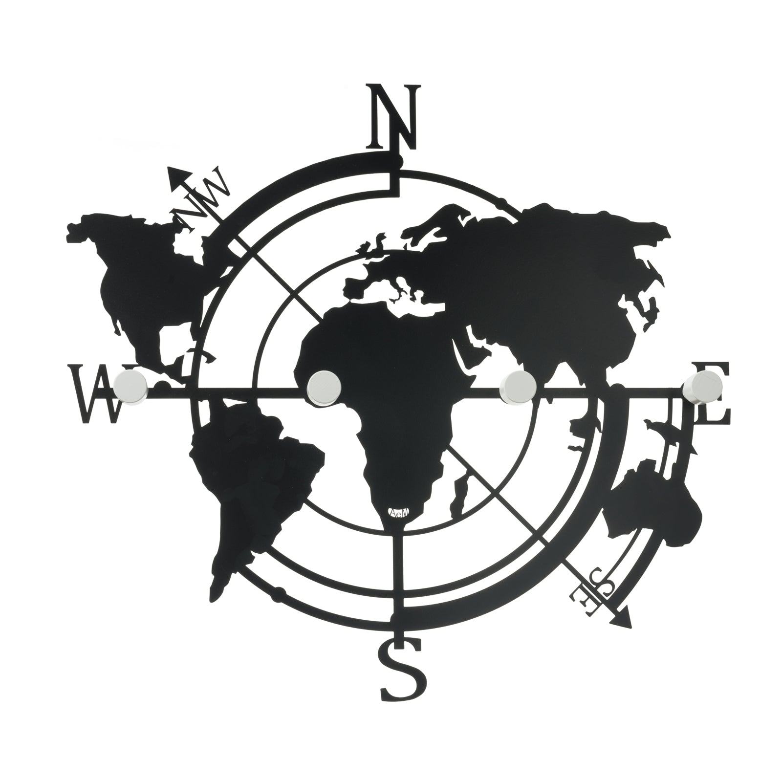 Appendiabiti a parete di design Planisfero