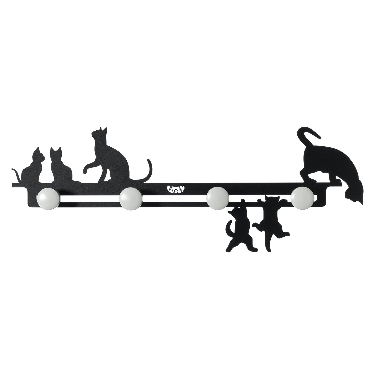 Cattitude large iron wall-mounted coat rack