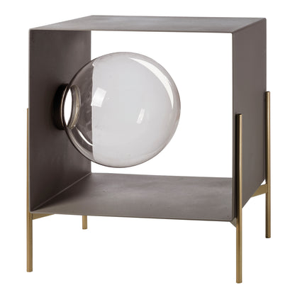 Petit meuble d'appoint design Globe en métal avec sphère