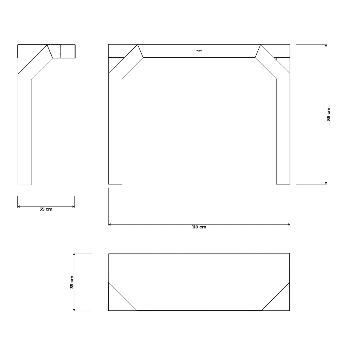 Dimensioni della consolle Uncorner