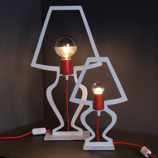 Lampada Silhouette grande Bianca e Rossa