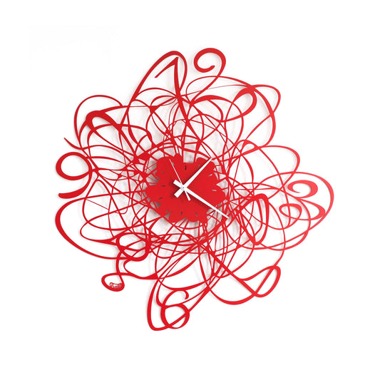 Orologio da parete Doodle rosso