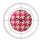 Design wall clock Small Nudo Pied de Poule magenta