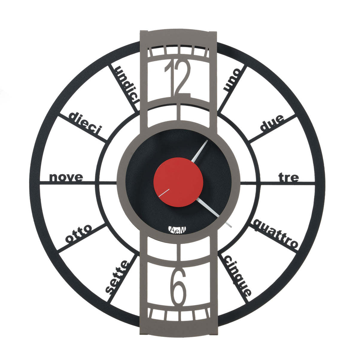 Small Clock Pushing Push The Button wall clock | Arti e Mestieri