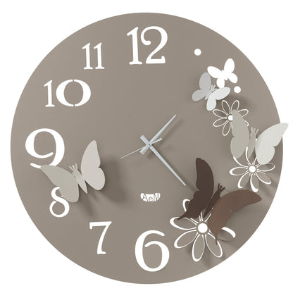 Orologio da parete particolare Butterfly Flowers grande