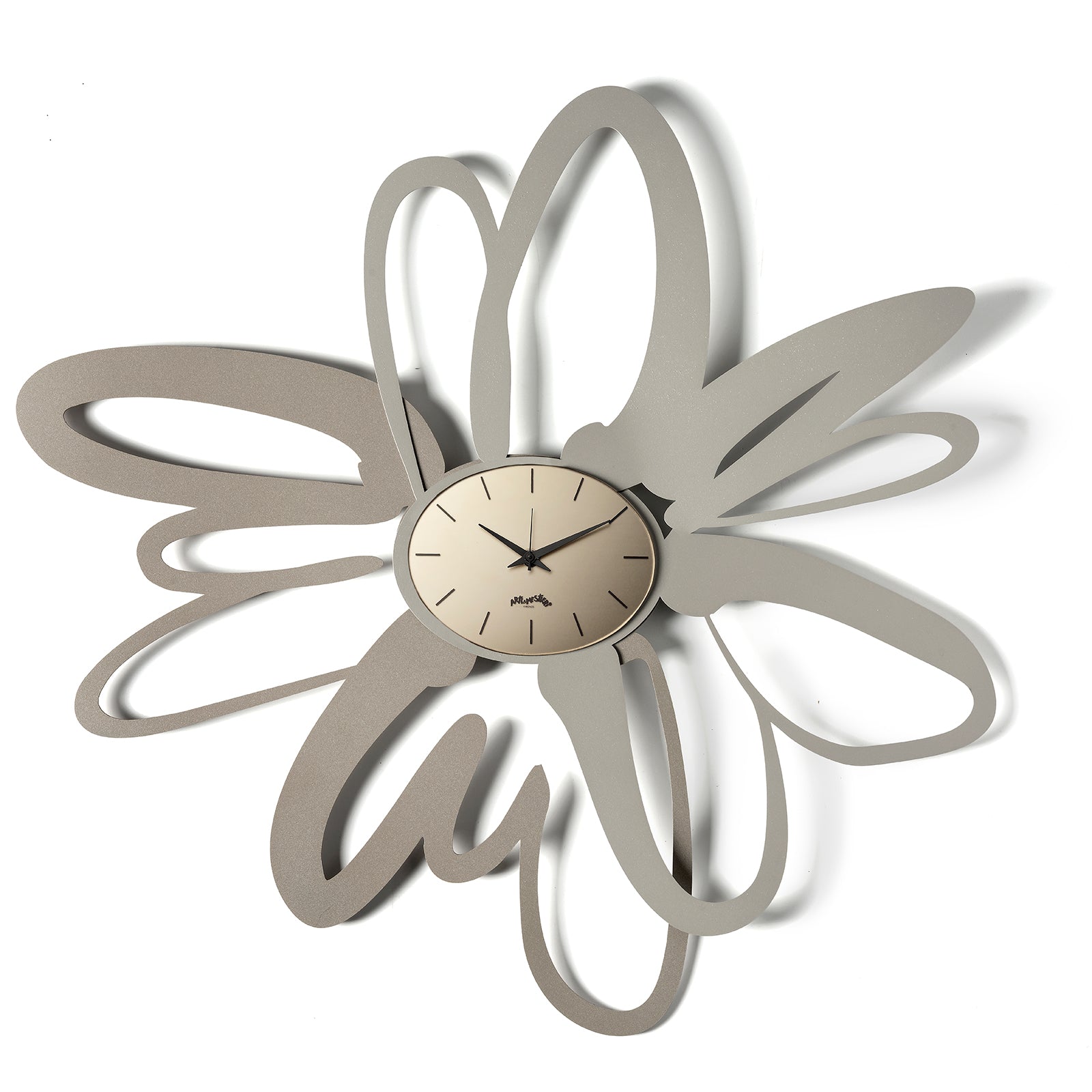 Orologio da parete Shodo beige/sabbia Arti&Mestieri con quadrante velour bronzo