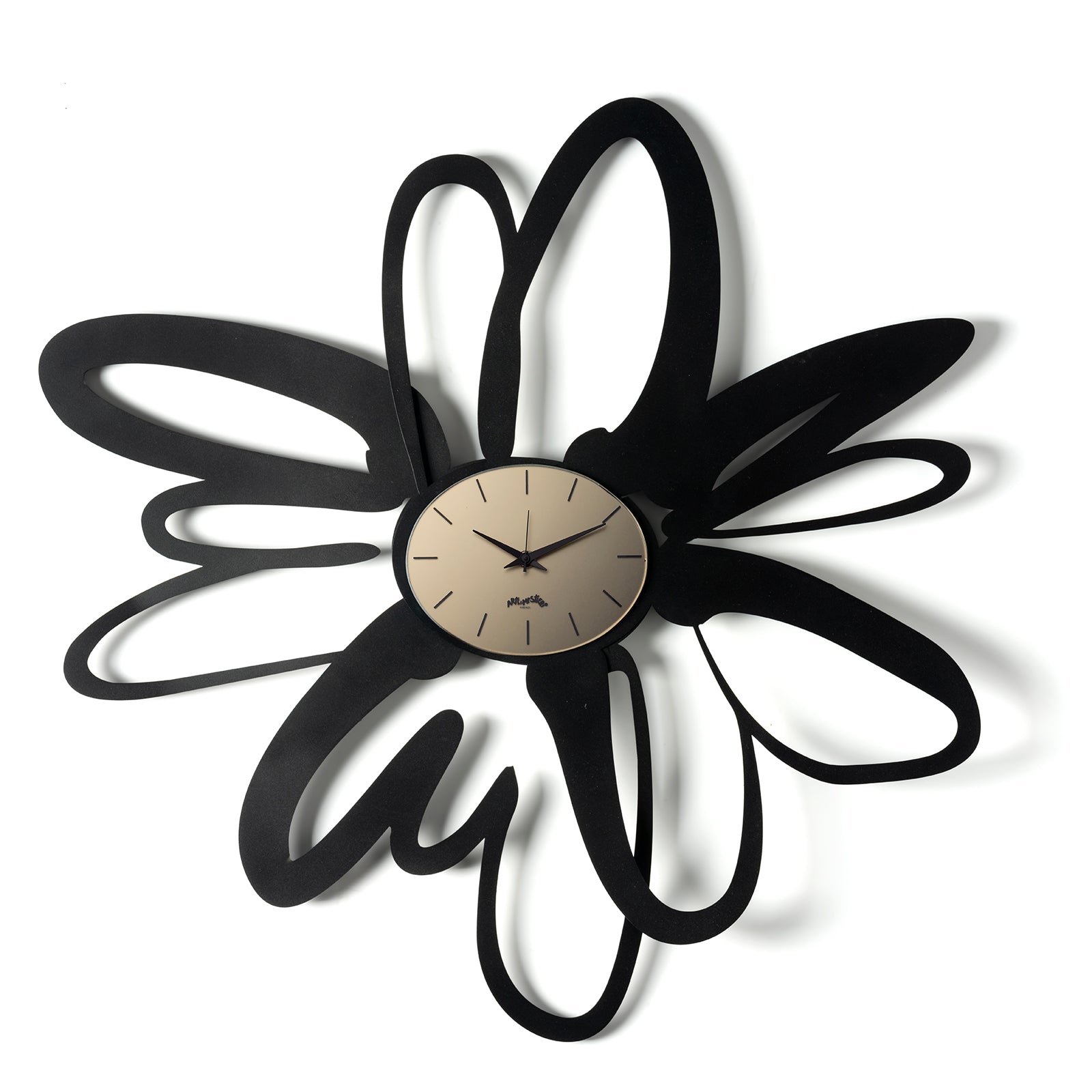 Orologio da parete Shodo nero Arti&Mestieri con quadrante velour bronzo
