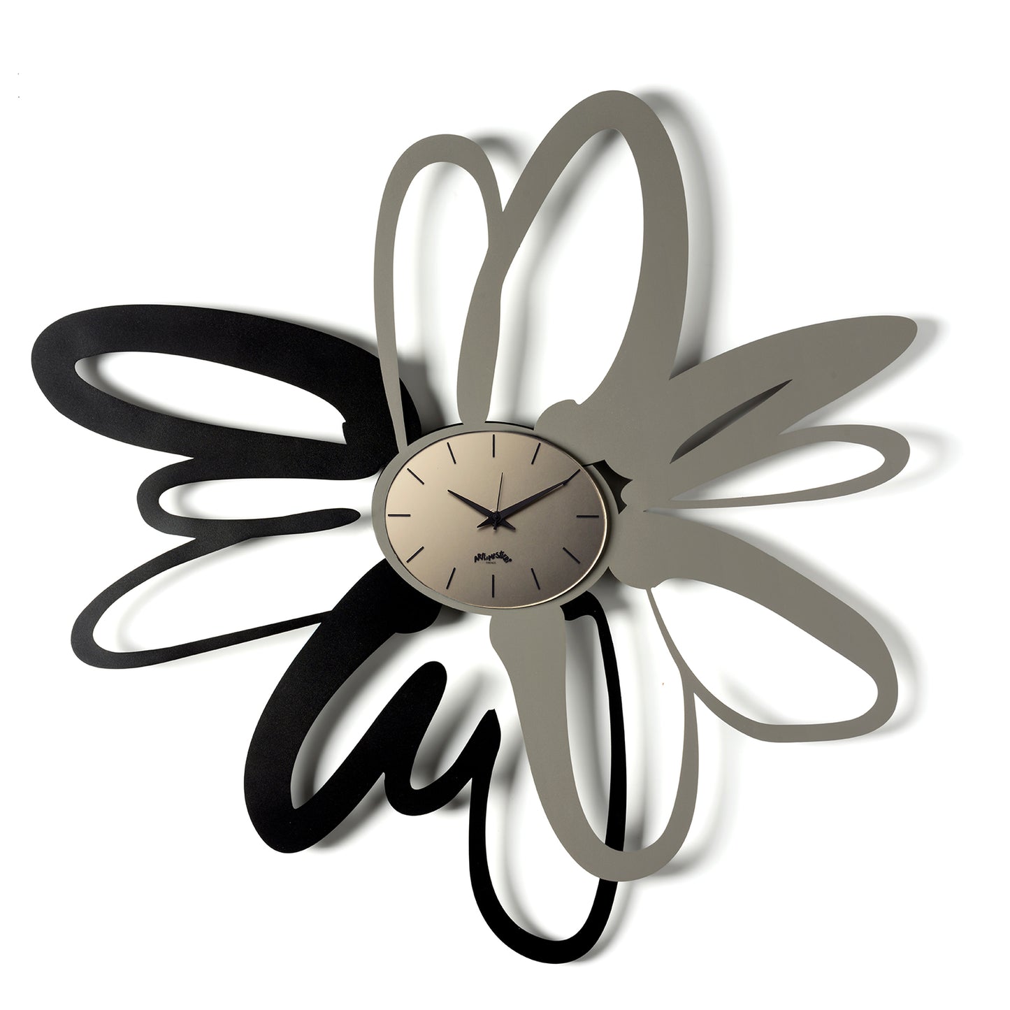 Orologio da parete Shodo nero/fango Arti&Mestieri con quadrante satinato bronzo