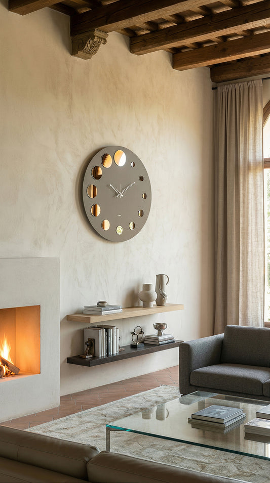 Ambientazione orologio formula color fango con dischi oro di Arti&Mestieri