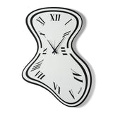 Vista frontale dell'orologio da parete Dali di Arti&Mestieri, metafora dei orologi di Salvador Dali. Combinazione colori: nero/bianco marmo.