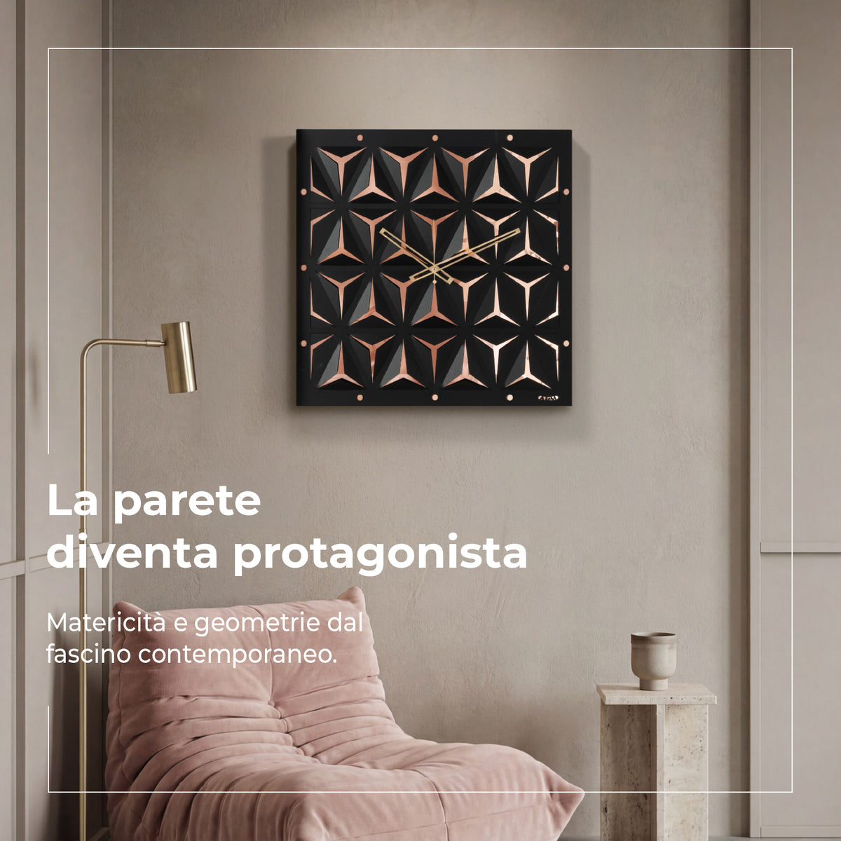 Foto ambientata dell'orologio di design Wallpaper di Arti&Mestieri