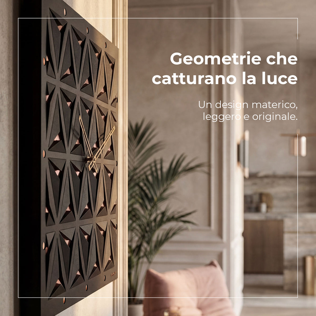 Particolare ambientata dell'orologio di design Wallpaper. Vista di trequarti