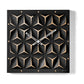 Orologio da parete Wallpaper Crystal con specchio bronzo dal design tridimensionale, con struttura in ferro lavorata secondo un originale linguaggio ispirato all'origami e quadrante in vetro specchiato. Un raffinato gioco di luci e ombre. Vista frontale.