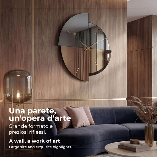 Foto ambientata orologio da parete specchiato Avignone 90 Arti e Mestieri