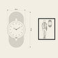 Orologio Modus. Disegno quotato. Proporzioni dell'orologio
