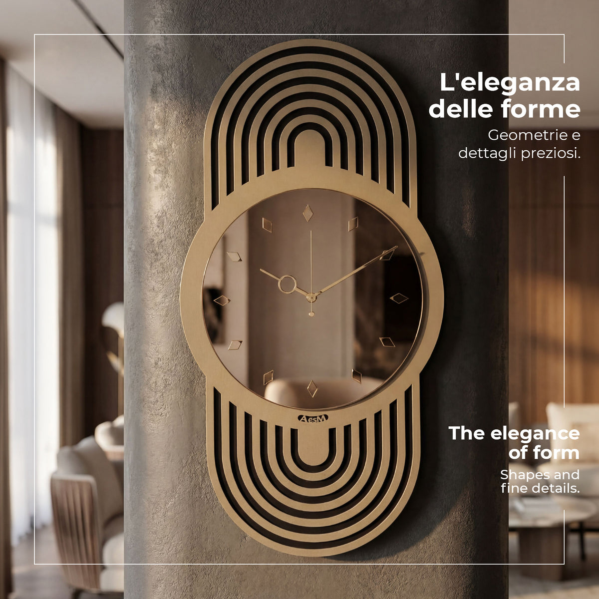 Foto ambientata dell'orologio da parete di design Modus