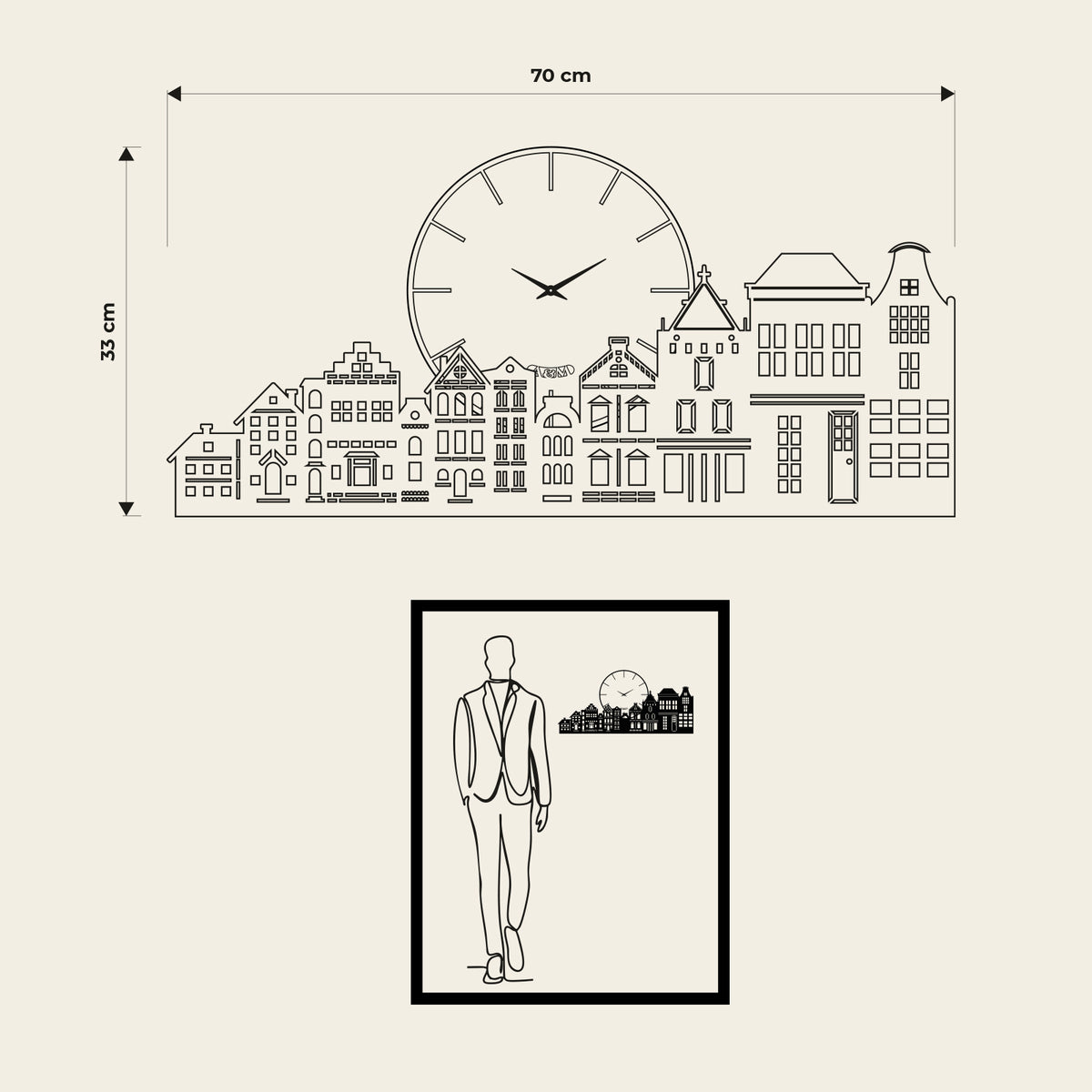 Orologio Night&Day, disegno quotato. Proporzioni dell'orologio
