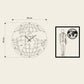 Orologio Mappa Mundi. Disegno quotato. Proporzioni dell'orologio