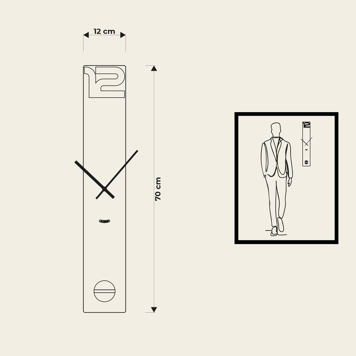 Orologio Time Tower. Disegno quotato. Proporzioni dell'orologio