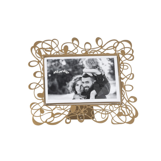 Porta foto Scarabocchio verticale piccolo color oro laccato