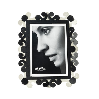 Vista frontale cornice portafoto verticale Koko grande di Arti&Mestieri, colore avorio/nero