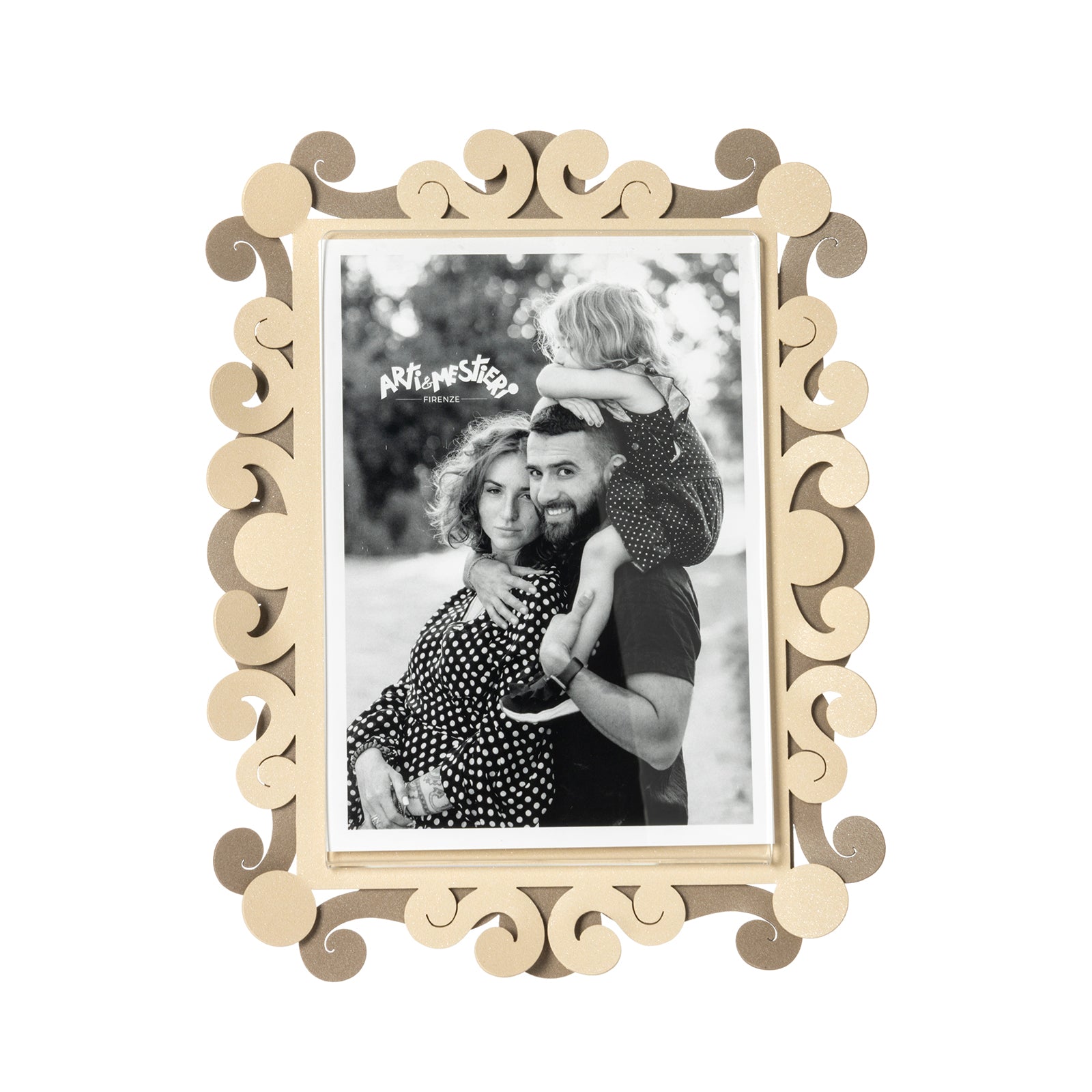 Vista frontale cornice portafoto verticale Koko grande di Arti&Mestieri, colore beige/crema