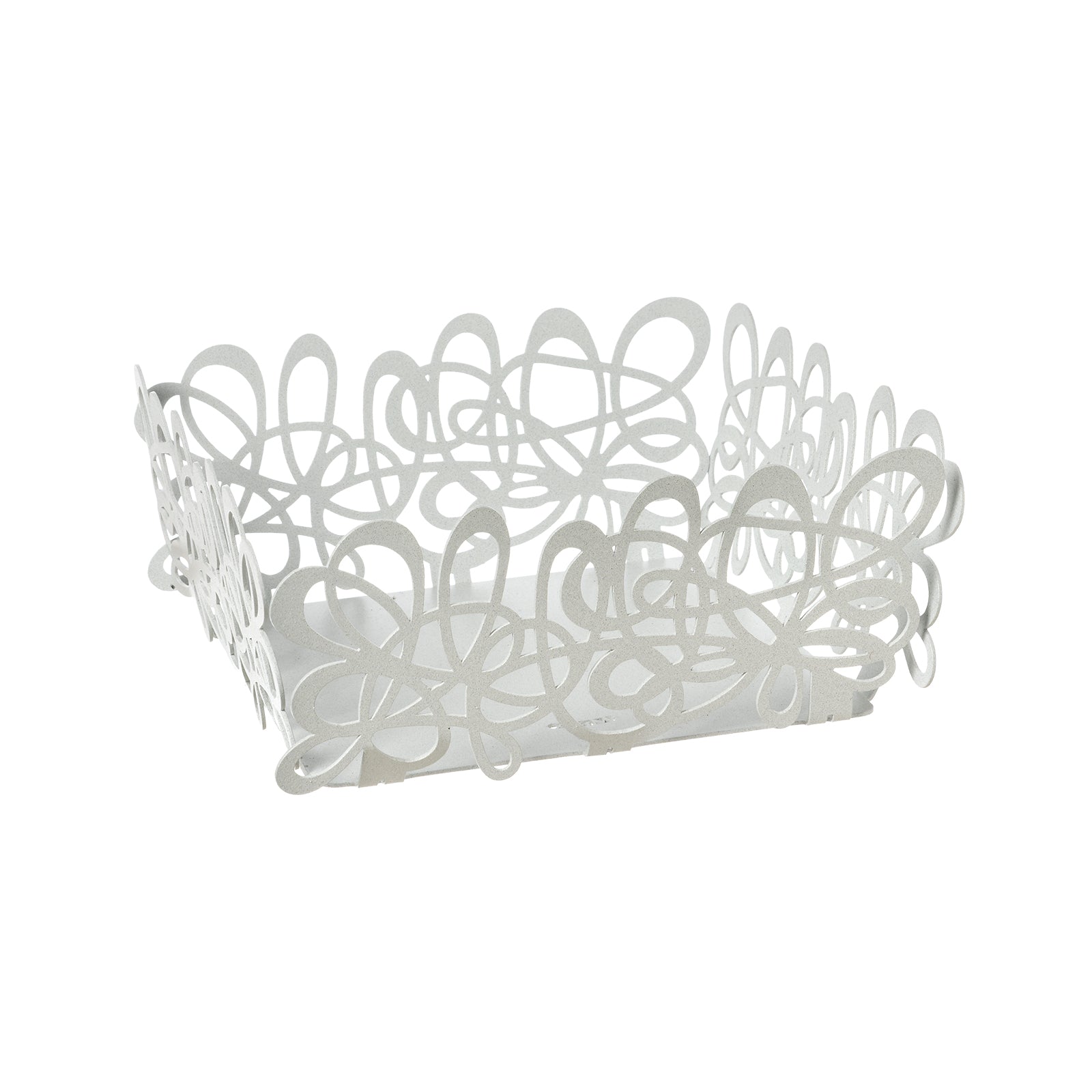 Porta tovaglioli Scarabocchio di colore bianco marmo Arti&Mestieri vuoto, vista tre quarti