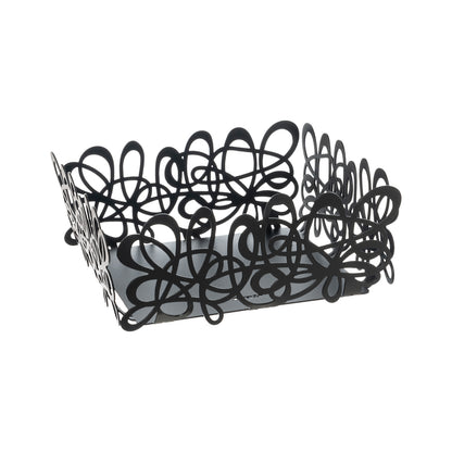 Porta tovaglioli Scarabocchio di colore nero Arti&Mestieri vuoto, vista tre quarti