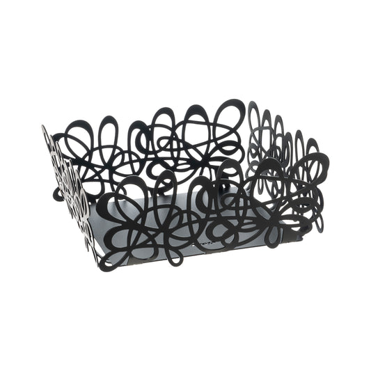 Porta tovaglioli Scarabocchio di colore nero Arti&Mestieri vuoto, vista tre quarti