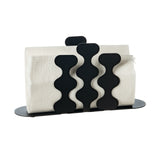 Porta tovaglioli Nori alto Arti&Mestieri nero con tovaglioli piegati a triangoli, vista tre quarti