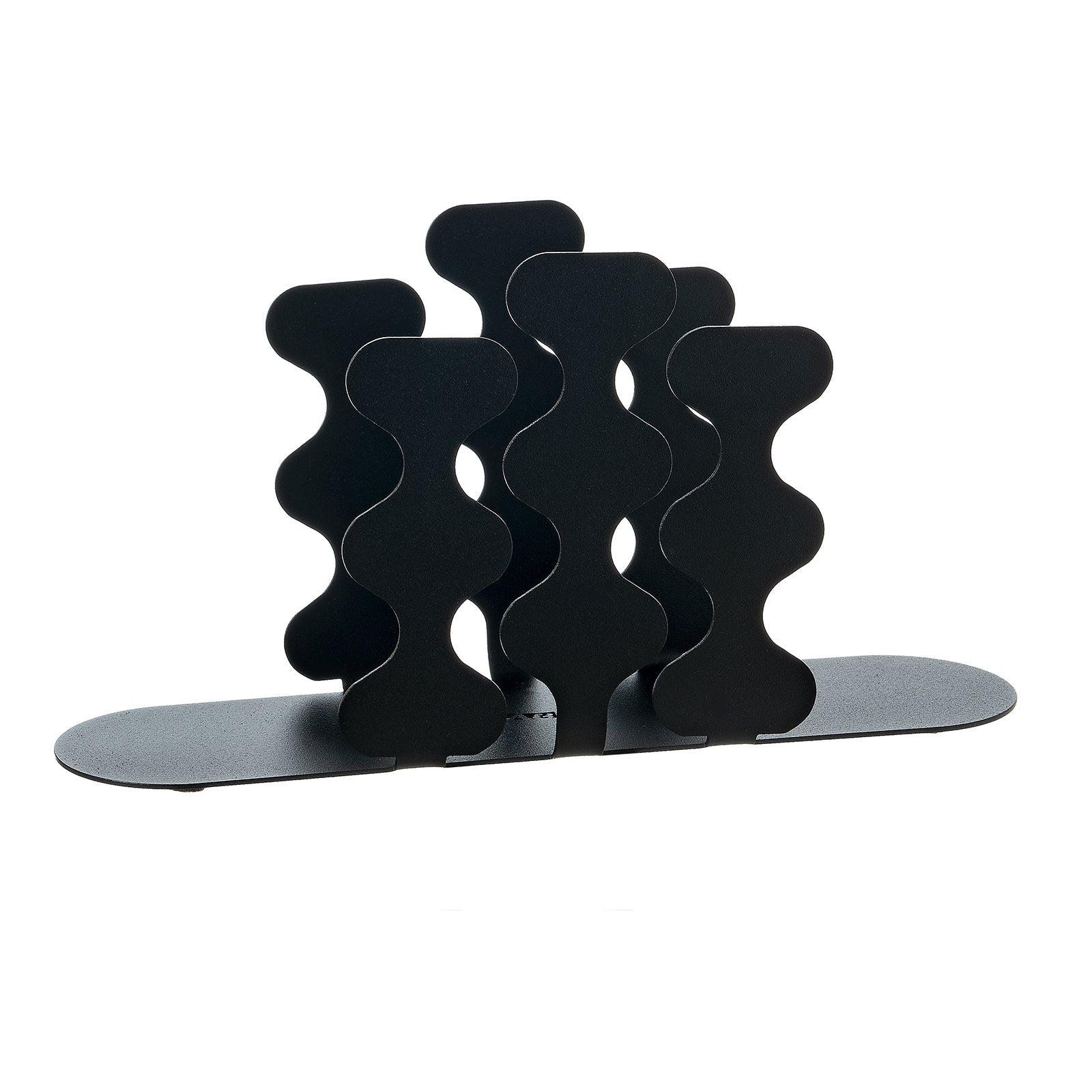 Porta tovaglioli Nori alto nero Arti&Mestieri vuoto, vista tre quarti