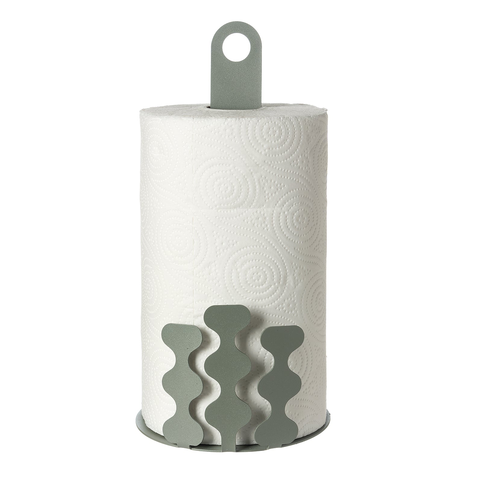 Porta rotolo da cucina Nori giada Arti&Mestieri con rotolo, vista frontale